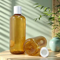 Botol Kosmetik Perawatan Kulit Plastik Coklat Kosong 500ml/16oz dengan Tutup Sekrup (Boston Round)