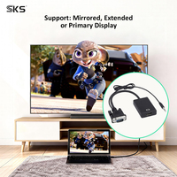 Adaptador HDMI Hembra a VGA Macho con Audio, Carcasa de ABS, Cable Convertidor de Video para Laptop, PC, TV, Proyector