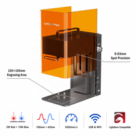 Graveur et découpeur laser double Genesis-M1 Mini 2W 10W refroidi par air pour logo personnalisé sur métal, bois, cuir