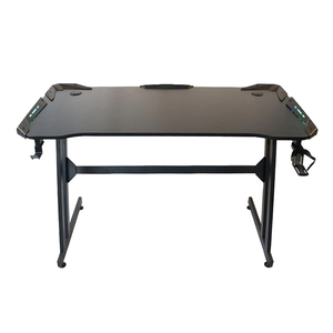 <span class=keywords><strong>Bureau</strong></span> de jeu RGB en vente chaude <span class=keywords><strong>avec</strong></span> bande lumineuse LED, table d'ordinateur pour configuration de joueur, poste de travail de jeu, <span class=keywords><strong>bureau</strong></span> en forme de Z noir - Product Image 2