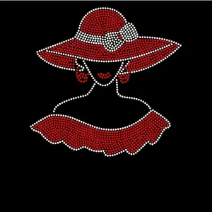 Aprise-맞춤 제작 여학생 다리미 라인 석 전송 빨간 모자 레이디 모티 열전달 디자인 T 셔츠