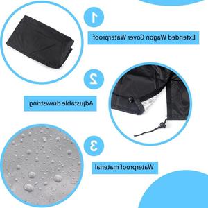 Housse de protection pour chariot de camping extérieur, en tissu Oxford noir, imperméable, à quatre roues, pour pique-nique et voyage - Product Image 2