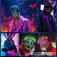 Masque LED lumineux transfrontalier best-seller pour Halloween, en plastique, pour hommes, pleine couleur, édition via application, activé par geste, 6 mois