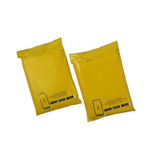 Bolsa de Logística Express Amarilla Mate Esmerilada Gruesa con Logotipo Personalizado, Bolsa de Embalaje de Ropa de Poliéster para Envío - Product Image 2