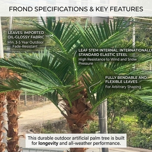 Palmera Artificial Grande Personalizada <span class=keywords><strong>de</strong></span> Canaria, Tronco <span class=keywords><strong>de</strong></span> Fibra <span class=keywords><strong>de</strong></span> Vidrio FRP, Resistente a los Rayos UV, Palmera Tropical Artificial Ecológica - Product Image 2