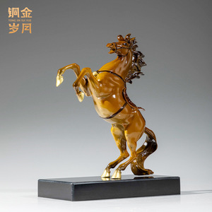 Adorno de cobre con forma de caballo galopante, decoración roja de Feng Shui para sala de estar, oficina, escritorio, regalo - Product Image 5