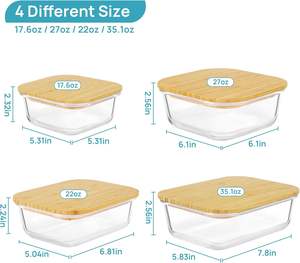 New Design Glass Food Container Lunch Box Microwave Safe Heatable Plastic Lid <b>Dual</b> Tier BPA Free Sustainable with Knife and Fork - Product Image 6