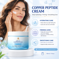 Crème hydratante pour le visage GHK Cu à étiquette privée, SNAP 8, acide hyaluronique, hydratation légère pour les peaux matures, soin quotidien de la peau