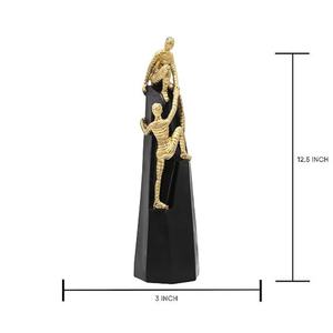 Sculpture Humaine Abstraite Dorée Grimpant, Figurine d'Art Moderne, Symbole de Succès et de Travail d'Équipe, Décoration pour Bureau et Maison - Product Image 4