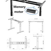 Cadre de bureau debout électrique moderne à double moteur, réglable en hauteur sur 3 niveaux, pivotant, robuste, avec pieds en T, ergonomique pour ordinateur