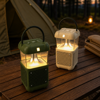 Haut-parleur portable 2-en-1 pour camping en extérieur, étanche, avec lumières LED, batterie 3600 mAh, design en plastique, idéal pour les voyages