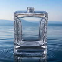 Personnalisable 100ml Plat Carré Cristal Verre Bouteille De Parfum Rechargeable Sérigraphie PP Diffuseur D'aromathérapie Unique