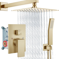 Système de douche encastré avec pommeau carré et mitigeur pluie mural, fabriqué à Kaiping