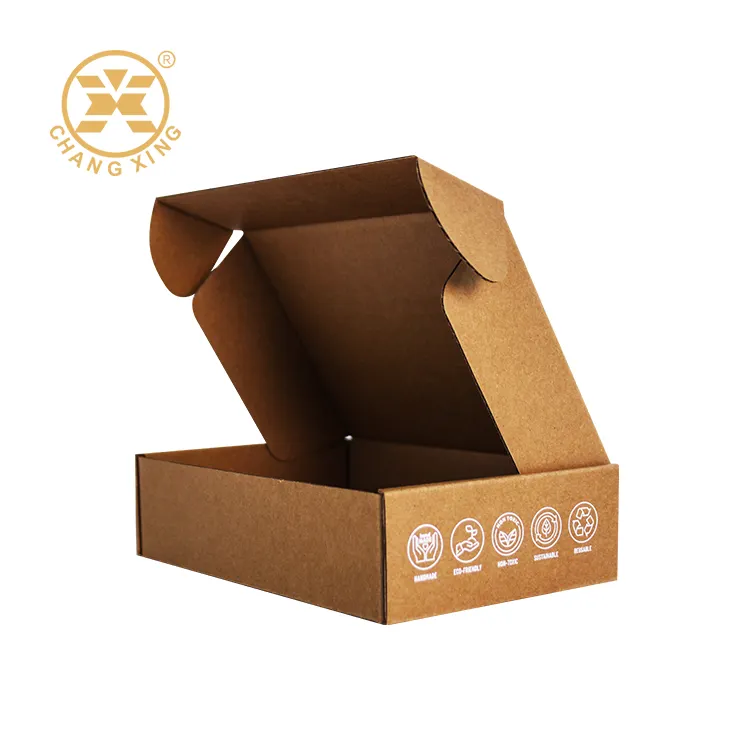 लोगो पैकेजिंग के साथ अनुकूलित मुद्रित डाई कट नालीदार मेलर बॉक्स पेपर क्राफ्ट उपहार कार्डबोर्ड शिपिंग बॉक्स