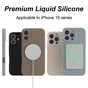 Slim Magsafing Protección a prueba de golpes Funda de silicona real Funda de silicona líquida para teléfono móvil para <span class=keywords><strong>iPhone</strong></span> 16 15 14 - Product Image 2