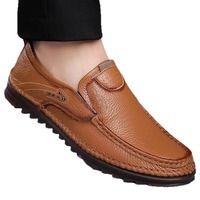 Nouvelle Arrivée Été Transfrontalière Grande Taille Mocassins Respirants en Cuir Pleine Fleur à Enfiler Élégants Chaussures Décontractées pour Hommes