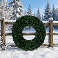 Karangan Bunga Natal Buatan dari Pohon Fir Oregon OEM Kustom 60 Inci 1200 Ujung Hijau Tanpa Lampu Dekorasi Liburan Natal Realistis Grosir Langsung dari Pabrik