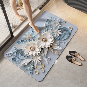 Soft Flower 3D Bathroom <b>Mat</b> Absorb Water Antislip Quick Dry for Bathroom Floor Door Kitchen Bedroom Diatom <b>Mats</b> - Product Image 5