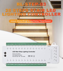 Kit de Contrôleur d'Éclairage d'Escalier à 28 Marches 12V 24V, Contrôleur LED Intelligent pour Maison Connectée avec Capteur PIR Automatique pour Décoration Intérieure - Product Image 3