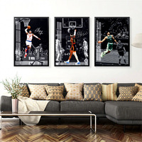 Affiche décorative de l'empreinte du célèbre joueur de basket-ball pour la décoration murale de la maison moderne et des clubs de fitness