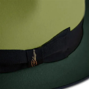 Olive Green <b>Wool</b> Fedora Hat With Black Band Unisex Adult Casual Spring Autumn Formal Style - Product Image 4
