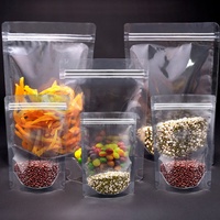 Sachets en plastique refermables mats transparents personnalisés avec fermeture éclair pour aliments, noix, dattes, bonbons, graines