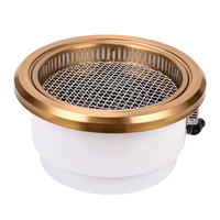 Koreanischer Elektrogrill Rund 2500W Edelstahl Eingebauter Kommerzieller Restaurant-BBQ-Grill