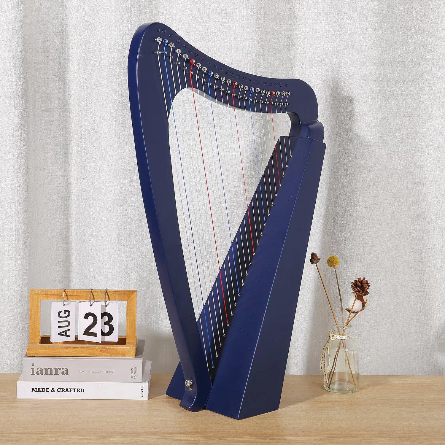 Harpe 23 cordes bleue (grand coffret cadeau)