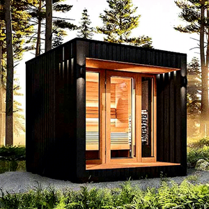 <span class=keywords><strong>Casa</strong></span> de madera prefabricada de <span class=keywords><strong>Finlandia</strong></span> de diseño moderno con sala de vapor de sauna al aire libre hecha principalmente de madera maciza Hemlock - Product Image 1