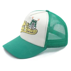 Manufacturers Wholesale Mens Cotton Black Plain Premium Trucker Caps With Logo Custom Embroidery Mesh Snapback Trucker Hat