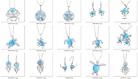 Pur 925 Argent Larimar Poulpe Pendentif Naturel Bleu Larimar Pendentif Collier Dernières En Argent Sterling 925 Bijoux Pour Les Femmes