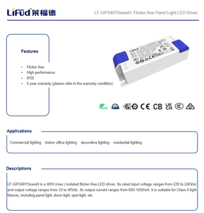 ไดรเวอร์ไฟ LED แผงอะลูมิเนียม Lifud LF-GIF040YS1000H มาตรฐาน EU แบบ AC-DC ปราศจากการกะพริบ 40 วัตต์ - Product Image 2