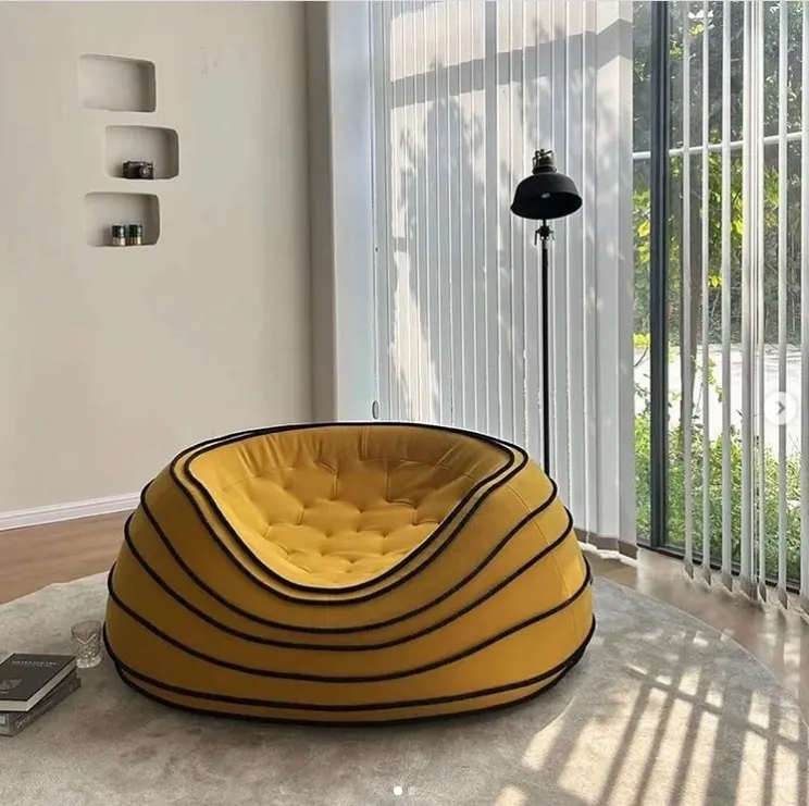 Único creativo ocio sala de estar algodón diseñador perezoso sofá reclinable pequeña familia Bean Bag sofá silla