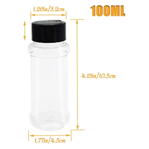 Bouteille à épices en plastique écologique NOVSON TY-0730-147 à prix réduit, 950 ml, transparente, forme ronde, lavage à la main uniquement - Product Image 2