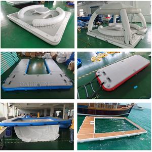 <span class=keywords><strong>Piscine</strong></span> d'été personnalisée ou plage bord de mer drôle adulte 10 personnes île flottante parc aquatique plate-forme flottante gonflable - Product Image 6