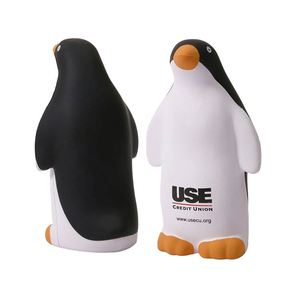 Balles anti-stress souples en PU personnalisées en forme de pingouin de dessin animé, jouets promotionnels animaux moelleux avec logo personnalisé imprimé par transfert - Product Image 1
