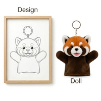 Porte-clés en peluche personnalisé Panda Rouge, mini jouet en peluche, cadeau promotionnel, marionnette mignonne et moelleuse pour la décoration de la maison et les fêtes, faible MOQ, OEM