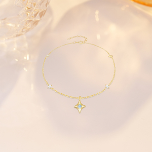 CANNER Fine Jewelry 925 Sterling Silver Four Pointed Star Inlaid Zircon <b>Opal</b> Women <b>Bracelet</b> - Product Image 6