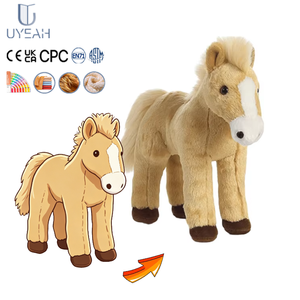 Porte-clés en peluche UYEAH OEM/ODM personnalisé, petit animal en peluche <span class=keywords><strong>alpaga</strong></span>, design personnalisé, coton PP doux, pendentif cheval marron - Product Image 2