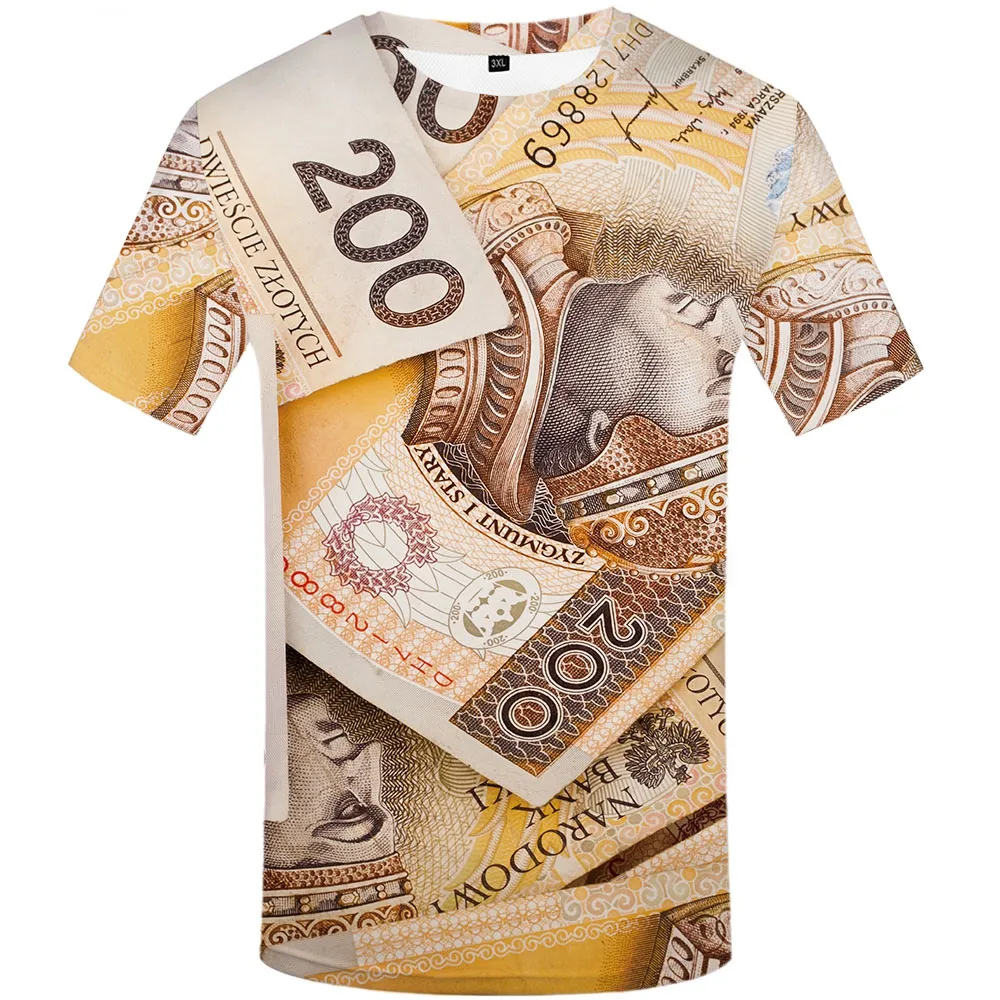 3d Tshirt Geld T-shirt Mannen Polen Shirt Print Karakter Tshirts Casual Harajuku T-shirts 3d Vintage Anime Kleding Heren kleding