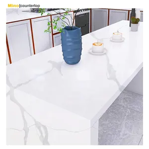 Fleck blanc albâtre Calaeatta île comptoir Quartz pierre marbre dalles pour cuisine Table comptoir et sol
