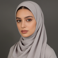 0802 Tissu en mousseline 100 % polyester plissé à la main, respirant et léger, pour foulards féminins, vente directe usine, pour commandes personnalisées en gros