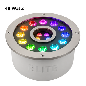 The 48W fountain <b>light</b> is a premium high-output fixture designed for large-scale fountain installations & dynamic <b>water</b> display. - Product Image 1