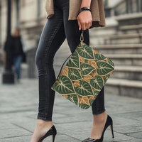Sac de protection pour Bible en gros avec imprimé botanique tropical Cœurs de Taro et fermeture éclair, idéal pour les voyages quotidiens, l'église, le shopping et les cadeaux