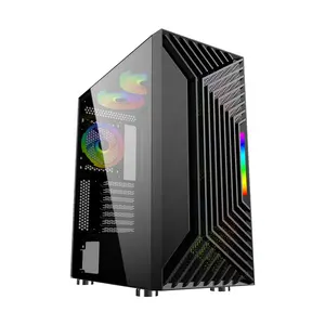 Atacado fábricas micro atx matx rgb mini caixa de computador de mesa gamer computador pc caso com ventiladores