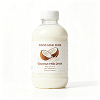 Étiquettes personnalisées Haoxuan pour bouteilles de lait de coco, étiquettes de boissons imprimées imperméables autocollantes, finition mate ou brillante