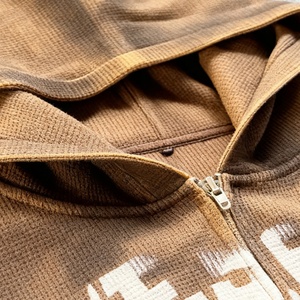 Proveedor de Ropa de Moda: Conjunto Deportivo Personalizado de Algodón French Terry para Hombre, Estilo Urbano, Oversize, con Efecto Desgastado por el Sol y Lavado Ácido, Sudadera con Capucha de Corte Cuadrado Vintage - Product Image 3