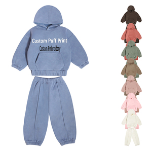 2025 Nieuwe Winter <span class=keywords><strong>Baby</strong></span> Jongens Meisjes Kleding Vallen Oversized Trainingspak Polyester Katoenen Kids Sweatsuit <span class=keywords><strong>Set</strong></span> Met Capuchon - Product Image 2