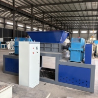 Broyeur de plastique à double arbre de 45 kW d'occasion pour le recyclage des déchets PP PE PET et le broyage multi-matériaux