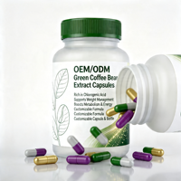 Capsules d'extrait de grains de café vert à marque privée avec acide chlorogénique pour la gestion du poids, le stimulation du métabolisme, complément alimentaire